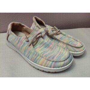 Hey Dude Wendy Youth Sox Pastels Slip On Shoes Size Y4 Girls Pink Multi